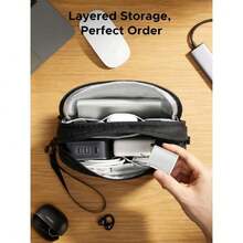 Bolsa Organizadora para Discos Duros, Estuche para Cables y Cargadores Portátil con Cremallera YYK, Impermeable, Múltiples Capas para Tarjetas de Juego/Cargadores/Viaje, Ligera y Compacta, M,37058140 - Multicolor - Ver 5