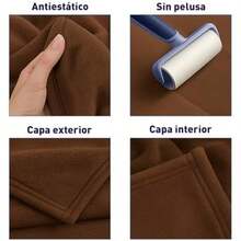 Bluelander Matrimonial, Franela de Calidad, Frazada Cómoda y Calientita Tejido Suave y Cálido, Manta de 100% Poliéster Ultrasuave, Calidad Premium (1, Café, Matrimonial)(default) - Multicolor - Ver 5