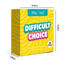 SMILE TALK 1PC Fun Dilemma Card Game (50 Cards) , Hilarious Icebreaker For Parties & Team Building , Perfect For Family Gatherings & Friend Hangouts , Ideal Gift For Valentine's Day, Thanksgiving, Halloween & Christmas - Yellow - View 2