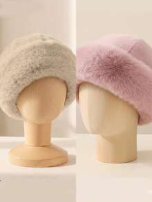 1pc/2pcs/5pcs Cute Multifunctional Stretchable Fluffy Soft Cozy Infant/Toddler Mongolian Hat Set, Suitable For Daily Wear All Seasons - Multicolor - View 11