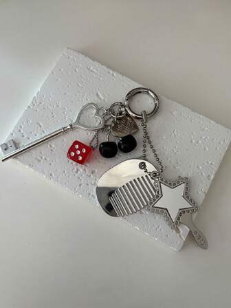 1 Peça Chaveiro Criativo com Espelho em Formato de Flor, Pendente de Bolsa da Moda, Presente Doce e Legal para Feriados e Aniversários