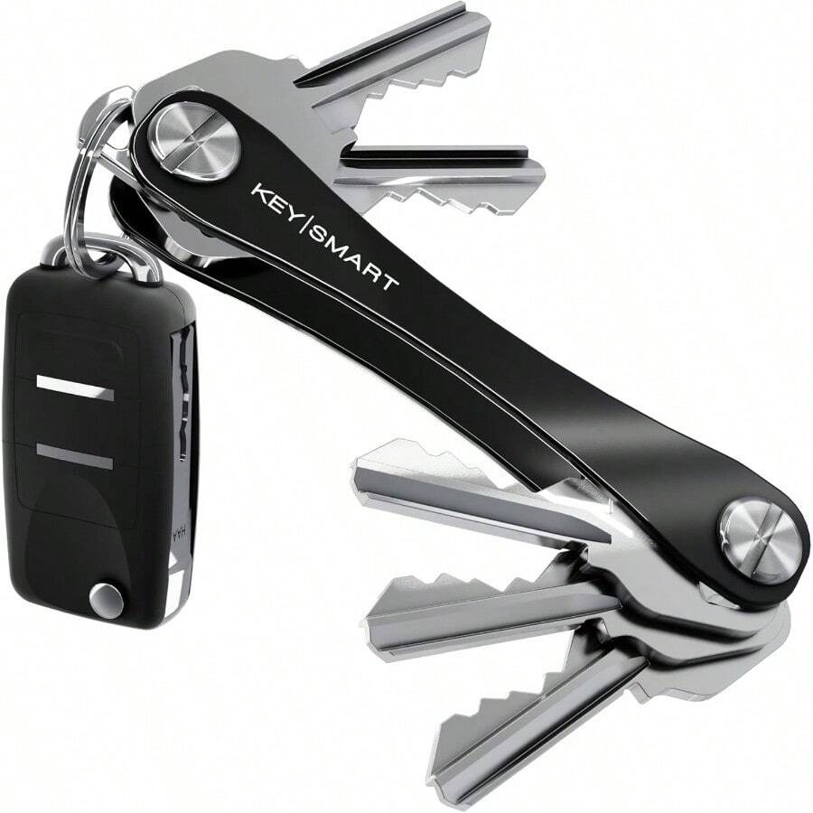KeySmart Key Holder for Keychain Key Ring - Compact Key Organizer Key Chain Key Case Minimalist Pocket EDC Key Chain - Negro - Ver 1