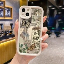 Funda creativa para teléfono con patrón de ilustración retro para  15 Pro Max,  11/11 Pro Max/11 Pro/12/12 Pro/12 Pro Max/13/13 Pro/13 Pro Max/14/14 Pro/14 Pro Max/15/15 Pro Max/15 Pro/16/16 Pro/16 Pro Max, funda protectora, funda de teléfono, funda suave a prueba de golpes para chicas y mujeres - 1 pieza - Ver 7