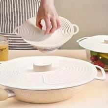 3 Pcs Silicone Food Covers, Reusable Microwave Splatter Lids, Universal Airtight Suction Bowl Covers For Kitchen - Multicolor - View 9