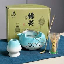5pcs/Set New Creative Ceramic Cartoon Matcha Tea Set, Including Matcha Whisk, Matcha Bowl, And Tea Spoon - A Complete Tea Making Tool Set - Multicolor - View 6