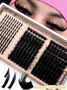 300D/200D/160D/120D/100D/80D/60D Spiky Lash Clusters & Lower Lashes, 190pcs/260pcs/240pcs/220pcs/290pcs Fluffy & Thick Cartoon Natural Spiky Cluster False Eyelashes, Fairy Cluster Lashes, Thin Cartoon Lashes, D Curl, Single Strand Mink Hair False Lashes, Eyelash Extension, Full Coverage, DIY At Home - D - Xem 17