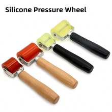 Roller, Solid Pressure Roller, Waterproof Roll Material Leather Edge Roller, Self-Adhesive Paper Bubble Removal Roller, Dual Bearings, Hand-Pushed Edge Roller, Leather Edging Roller, Woodworking Edge Banding Roller - Green - View 2