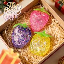 1/6/12/30pcs Squeeze Stress Relief Ball, Flashing Fruit Shaped Sensory Toy, Stretch Squeeze Ball, Relieve Stress & Anxiety, Party Favor, Random Style & Color - Multicolor - View 4