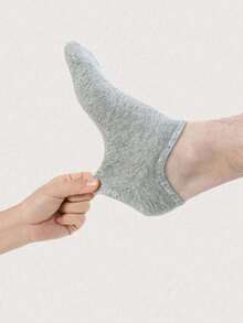 6/10/15 pares de calcetines de tobillo de unicolor negro, blanco y gris para mujer, de moda y casual, que absorben la humedad y son cómodos, adecuados para todo el año y uso diario y al aire libre - Multicolor - Ver 4