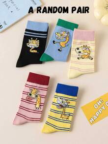 1 Coppia Di Calzini Divertenti Da Donna Con Motivi Di Animali cartoni animati, Calzini Novità, Regali Casual Unisex, Adatti Per Vacanze E Uso Quotidiano - Multicolore - Visualizzare 13