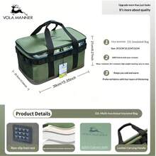 VOLA MANNER 22L Large Capacity Outdoor Insulated Cooler Bag, 4-Layer Waterproof & Heat Insulation Material - Green - View 10