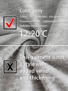 少女休闲长袖卫衣，字母印花，返校季 - 灰色 - 查看 7