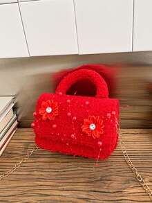 1pc Stylish Princess Sweet Style Red Mini Handbag, With Zipper Closure, Perfect For Storing Coins, Tissues, And Other Small Items. Available In Multiple Styles, Suitable For Teen Girls, And Ideal For Travel, Shopping It's Also An Ideal Holiday Gift For Friends. - Red - View 18