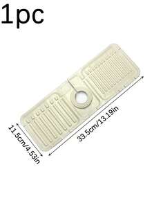 1pc Silicone Faucet Splash Guard, Anti-Splash, Trimmable Narrow Edge, 5° Incline Angle, Easy Clean Foldable Edge, Drainage Design, Suitable For Bathroom Sink, Kitchen Sink, Dish Rack, Kitchen Dish Rack, Coaster, Sponge Holder, Kitchen Accessories, Kitchen Sink Accessories