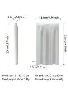 1 khuôn silicon làm nến 3D sọc mỏng - Đa năng, thích hợp cho nhựa epoxy/thạch cao, trang trí nhà cửa mùa xuân/đám cưới/ngày lễ tình nhân/các dịp lễ khác. - trắng - Xem 8