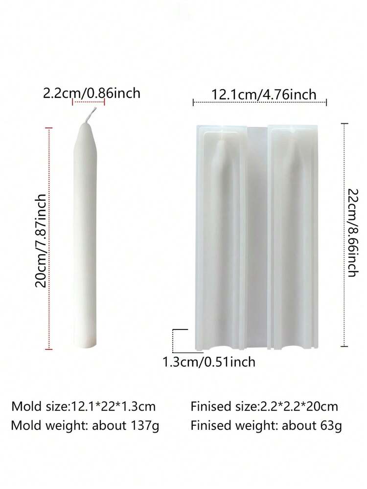 1 pieza Molde de silicona para velas rayadas 3D delgadas - Multiusos, adecuado para resina epoxi/yeso, decoración del hogar para primavera/boda/Día de San Valentín/días festivos - Blanco - Añade 7
