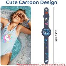 ® Pulsera Correa para Airtag, AirTag Pulsera para niños, Funda Protectora Apple Air Tag de Silicona, Funda antipérdida para rastreadores GPS, Adecuado para Niños (1 Pcs),37058004 - Rosa Oxidada - Ver 2