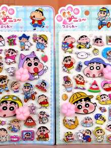 (Some Styles May Have Color Variations, Sent Randomly) 1pc Crayon Shin-Chan Relief Stickers, Cartoon Originality Children Reward Stickers, Fashion Delicate Personalized Decorative Stickers - Multicolor - View 5