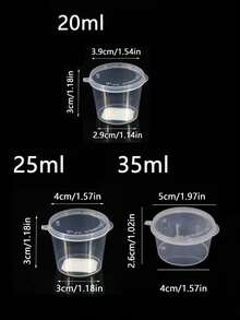 Bộ 50/100 cốc đựng nước chấm, hộp đựng thức ăn trong suốt dùng trong thương mại, cốc nhựa kín có nắp đậy, hộp đựng thức ăn mang đi nguyên khối. - Nhiều màu - Xem 8