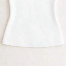 Baby Look Feminina Camiseta Básica Lisa T-shirt Confortável 100% Algodão Premium - Branco - Visão 4