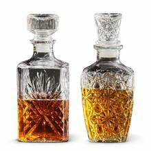 CLICKYA - Set de 2 Licoreras de Cristal Tallado 450ml-750ml / 450ml-900ml / 750ml-900ml - transparente - Ver 2