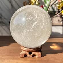 Natural White Crystal Ball Ornament, Ideal Gift For Family And Friends On Christmas, Thanksgiving, Valentine's Day, Home, Office, Study, Garden, Living Room, Bedroom Graduation Item - 白色 - 查看 6