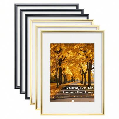 1/3pcs, 30x40cm Aluminum Photo Frame, 12x16 Inch Black/Gold Metal Frame, A3 Frame, Wall Frame, A4 Certificate Frame, Poster Frame, Suitable For Photos, Diamond Paintings, Oil Paintings, Art Decor, Home Decor, Bedroom Decor, Room Decor