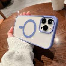 Hadaasi 1PC Blue Transparent Magnetic Phone Case, Compatible With IPhone 17 Pro Max, 16, 15, 14, 13, 12, 11 Pro Plus Max, Mini 7, 8, SE, 16e, 7P, X, XR, Xs Max, Shock-Proof Protective Cover, Compatible With Samsung S25 Ultra, S24 Ultra, S23 FE, S22+ - Far Peak Blue - View 6