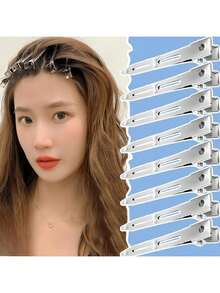 100pcs 5.5cm Fluffy Hair Clips, Designed For Salons, Excellent Quality. As A Refined DIY Hairstyling Tool, Easily Create Voluminous Roots And Enhanced Hair Dimension, Showcasing Elegance And Professionalism, The Perfect Choice For Pursuing Excellent Hairstyle Results. - Silver - View 3