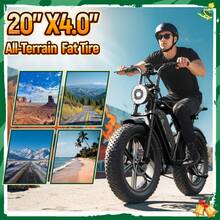 TST Electric Bike For Adults 749W Peak 20" Fat Tire All-Terrain E-Bike 40 Miles 27.9 MPH Electric Dirt Bike - 48V 15 AH Battery - 黑色 - 查看 2