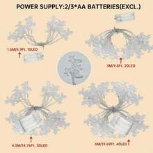 1 Pack Small Stars And Moon Hanging String Lights Battery Powered - 10/20/30/40 LED Fairy Lamps For Ramadan, Bedroom, Party & Home Festival Decor - Multicolor - View 10