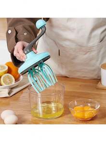 1pc New Silicone Semi-Automatic Egg Beater Cake Tool Whisk Manual Hand Mixer Self Turning Egg Stirrer Kitchen Egg Tools