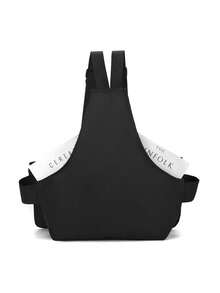 peach tree Casual Sports Chest Bag, Multifunctional Crossbody Bag, Practical Gift For University, Father's Day, Halloween, Suitable For Summer Dorm, Street Style Vest Bag, Outdoor Casual Vest Bag, Fashion Leisure Dad/Boyfriend Gift Phone Bag - Black - View 6