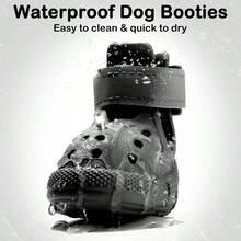 Dog Shoes Hot Pavement, Non - Slip Waterproof Breathable Easy To Clean Put On And Take Off Dog Boots, Paw Protector Hot Summer Roads Winter Snow Black, Size 9: 2.76 Inchx3.35 InchL* - màu đen + Kích thước 9: (2,76"x3,35") (Chiều rộng*Chiều dài) - Xem 4