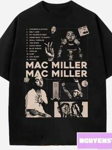 Vintage MacMiller Self Care Graphic Tee, Rap Music Tribute, Hiphop Gift - màu đen - Xem 1