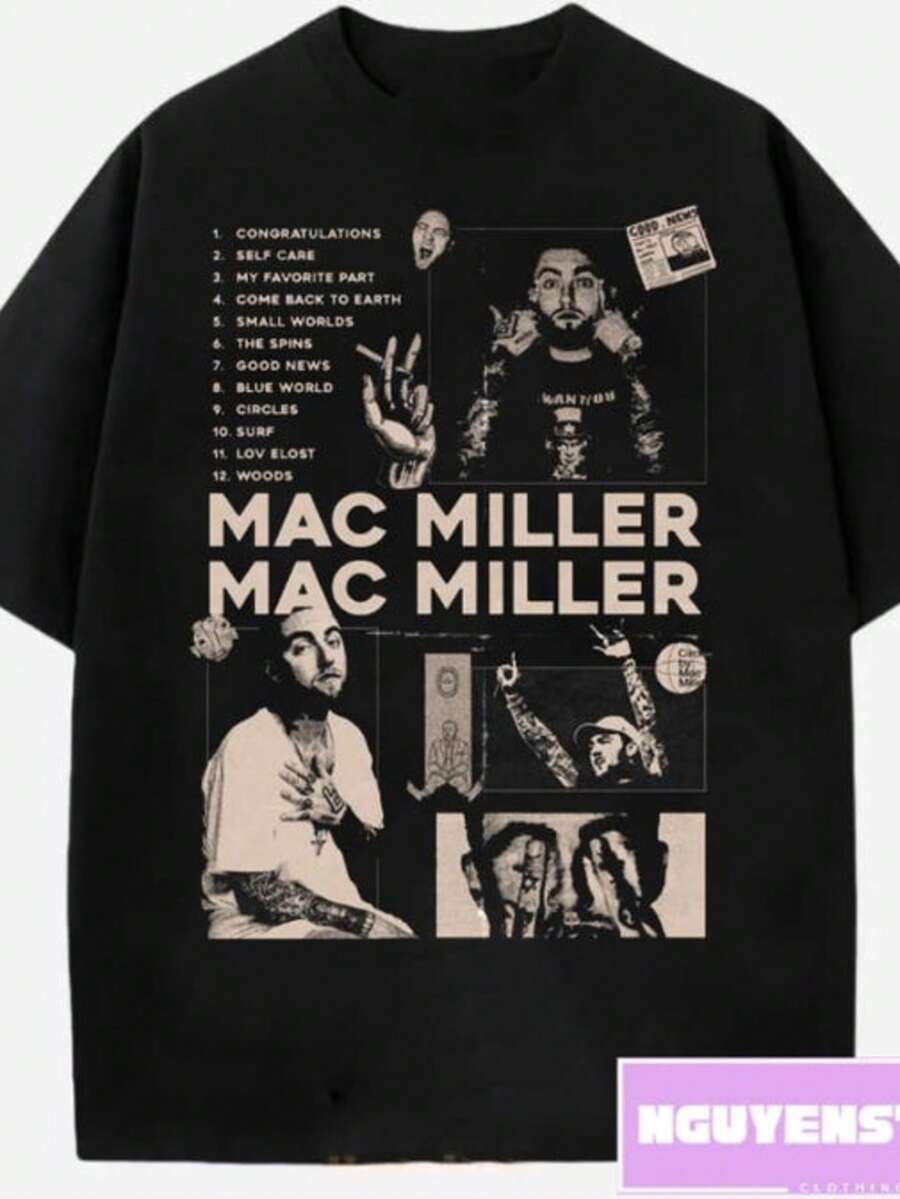 Vintage MacMiller Self Care Graphic Tee, Rap Music Tribute, Hiphop Gift - màu đen - Xem 1