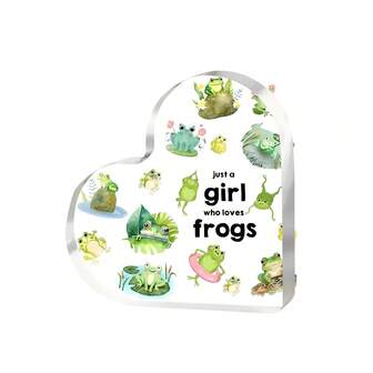 Acrylic Frog Sign - Birthday Gift For Women, Desktop Decoration, Colorful Frog Illustration, Durable Acrylic Material, Perfect For Home Or Office Decor, Frog Ornament