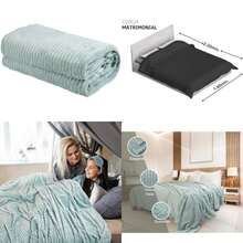 PALASSI de Rayas Suave y Caliente para Cama Sofa en Forro Polar, Distintos Colores y Tamaños Disponibles. (, )(Matrimonial Aqua) - Multicolor - Ver 1