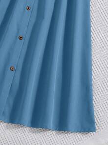 Girls Butterfly Print Short Sleeve Top And Long Skirt Set - Blue - View 5