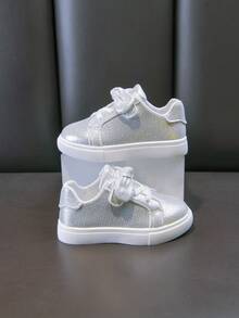 Girls' Bowknot Low-Top Canvas Sneakers, Comfortable Sports Shoes For Spring/Summer - Silver - View 8