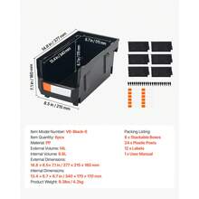 Boîtes de rangement de fichiers - 6 pièces noires - Voir 11