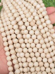 Natural White Fossil Jasper Smooth Round Beads, Creamy Color Beads, Suitable For Jewelry Making, DIY Bracelet Necklace Accessories And Gifts, Size: 4mm, 6mm, 8mm, 10mm, 12mm - Beige - View 4