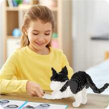 QLT QIAOLETONG - Mini bloques de construcción para gatos, juegos de animales lindos para bolsas de regalos, 1390 piezas de micro mini juguete de construcción, kit de ladrillos 3D para adultos, - Panda-d - Ver 5