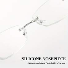 2pcs Elegent Women's Reading Rimless Glasses Starlight Fine Glitter Frame Fashion Valentine Day Gift - Vàng + Bạc - Xem 5
