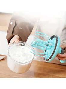 1pc New Silicone Semi-Automatic Egg Beater Cake Tool Whisk Manual Hand Mixer Self Turning Egg Stirrer Kitchen Egg Tools