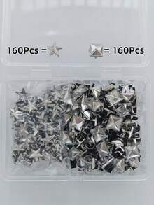 50/100/320 Pcs Square Pyramid Studs, 10mm 4-Prong Spike Rivet, Punk Rock Stud Spots, For Bags, Shoes, Leather Crafts (Silver) - Silver - View 13