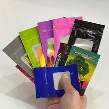 20/50/100pcs Self-Sealing Polyester Bags With Transparent Window - Odor-Proof Resealable Zipper Lock, Reusable Plastic Bags (7x10cm/1g) For Candy, Sweets, Gummies, Chocolate Storage - Colorful Cartoon Patterns, Bulk Packaging Suitable For Party, Gifts, Retail - Color - View 3