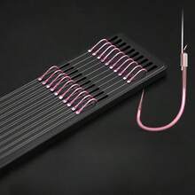 20 Hook /10 Pair Of New Fine Packaging Fishing Tackle Fishing Line Double Hook Manual Double Hook Fishing Hook Bait - Pink - View 5