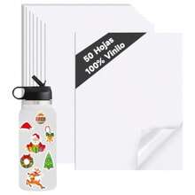MÁS IMPERMEABLE - 50 Hojas Vinilo Imprimible Adhesivo Impermeable 100% Impermeable y Secado Instantáneo Tamaño Carta Blanca Matte Papel Calcomanía para Impresora Laser y Inkjet - Blanco - Ver 1