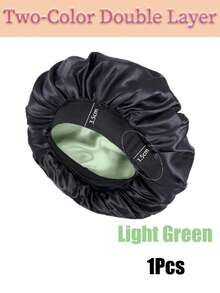 Nunify Seide Satin Haube zum Schlafen, Doppelschicht Satin Haube, verstellbare Hauben für Frauen, Schlafmütze, umkehrbarer Haarbedeckung für lockiges Haar, Haarpflege Kappe, Nachtkappe